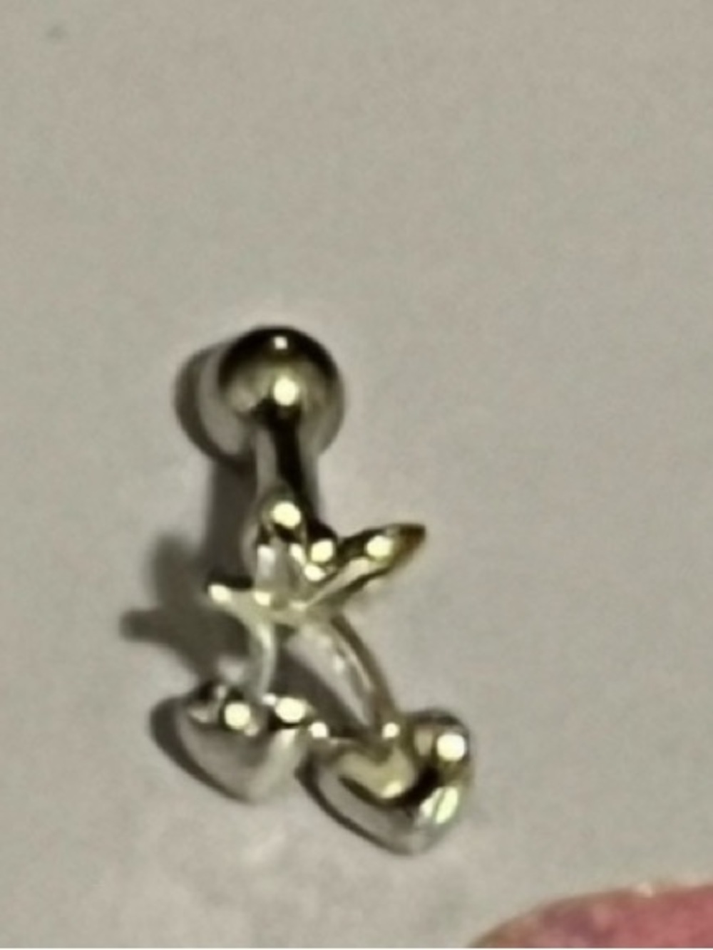 Double heart or cherry 🍒 piercing